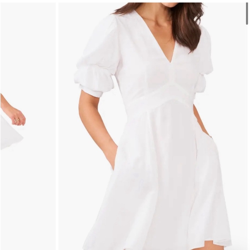 White Puff Sleeve Dress- Very Elegant very demure